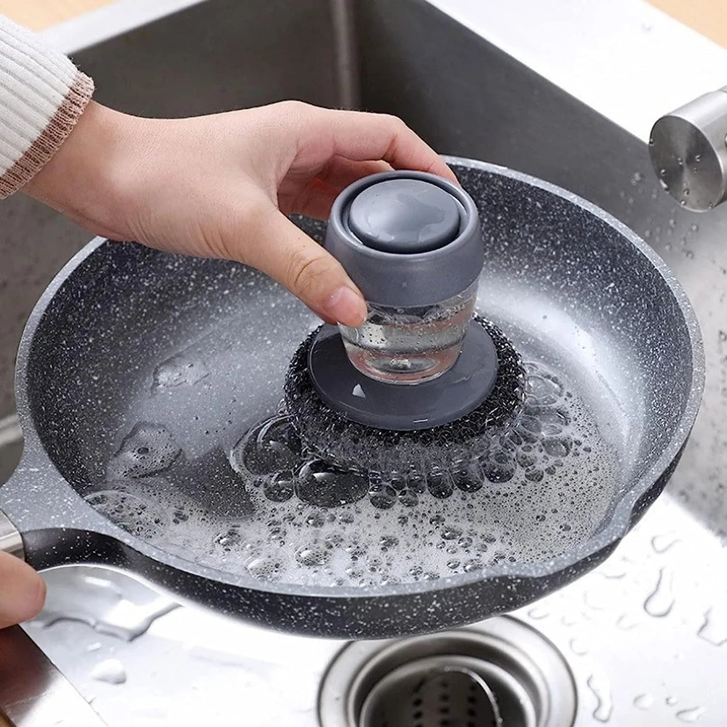 2-in-1 Liquid Soap Dispenser Palm Brush ⭐