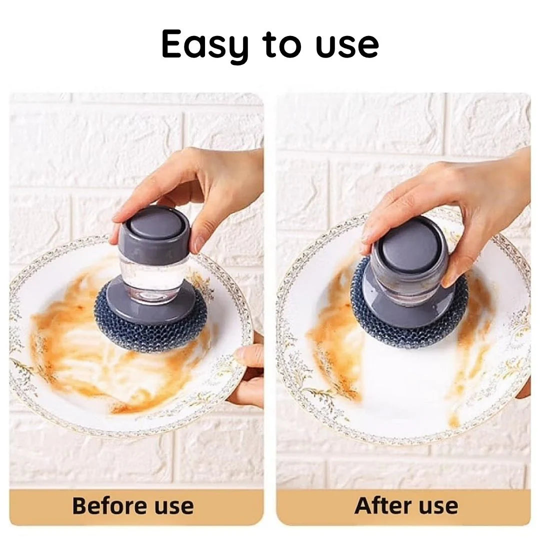 2-in-1 Liquid Soap Dispenser Palm Brush ⭐