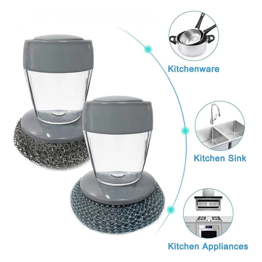 2-in-1 Liquid Soap Dispenser Palm Brush ⭐